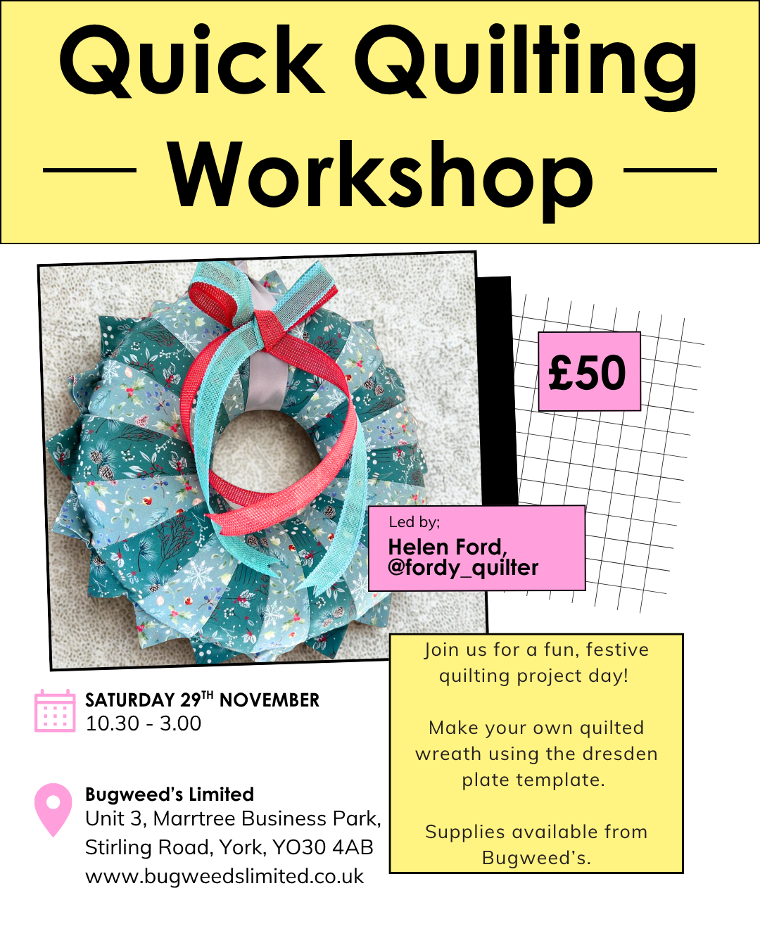 Quick Quilting Day Workshops